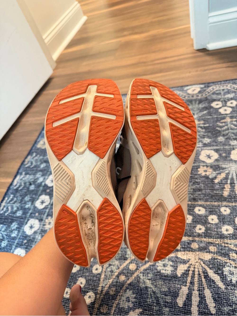 On Cloud Cloudeclipse Gray Running Sneakers with Orange Accents - Picture 5 of 6